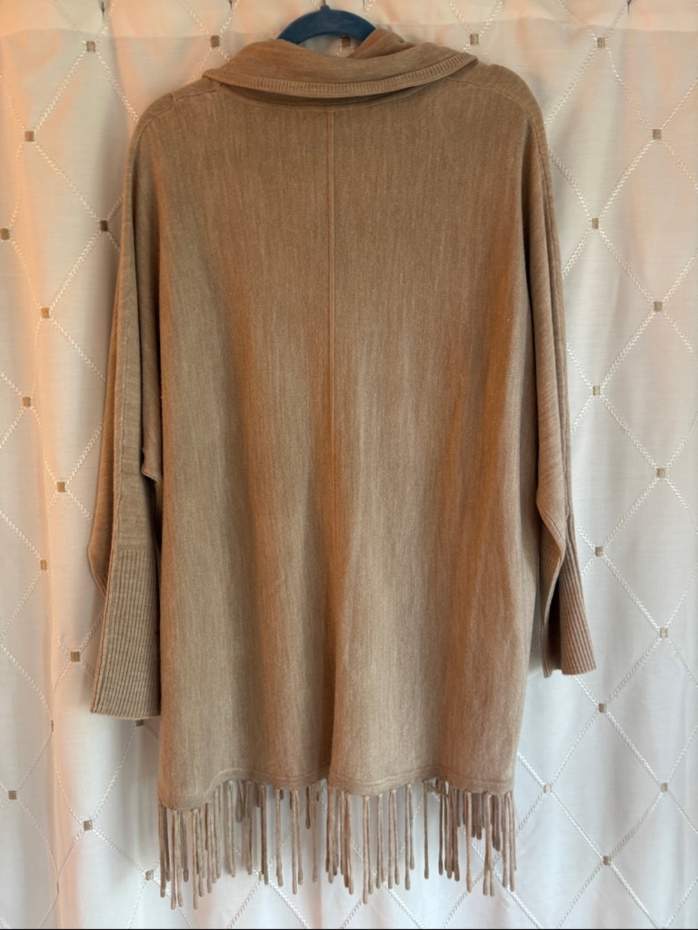 Notations Taupe Fringe Cowl neck tunic - Picture 3 of 5